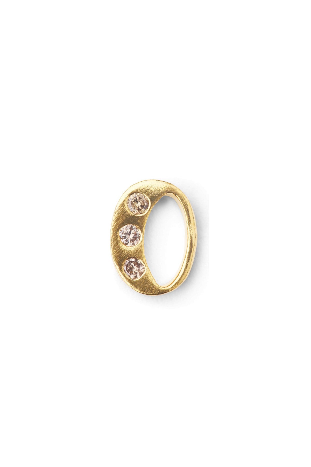 Diamond letter ear stud - Rabens Momento I Gold w/ Champagne diamond