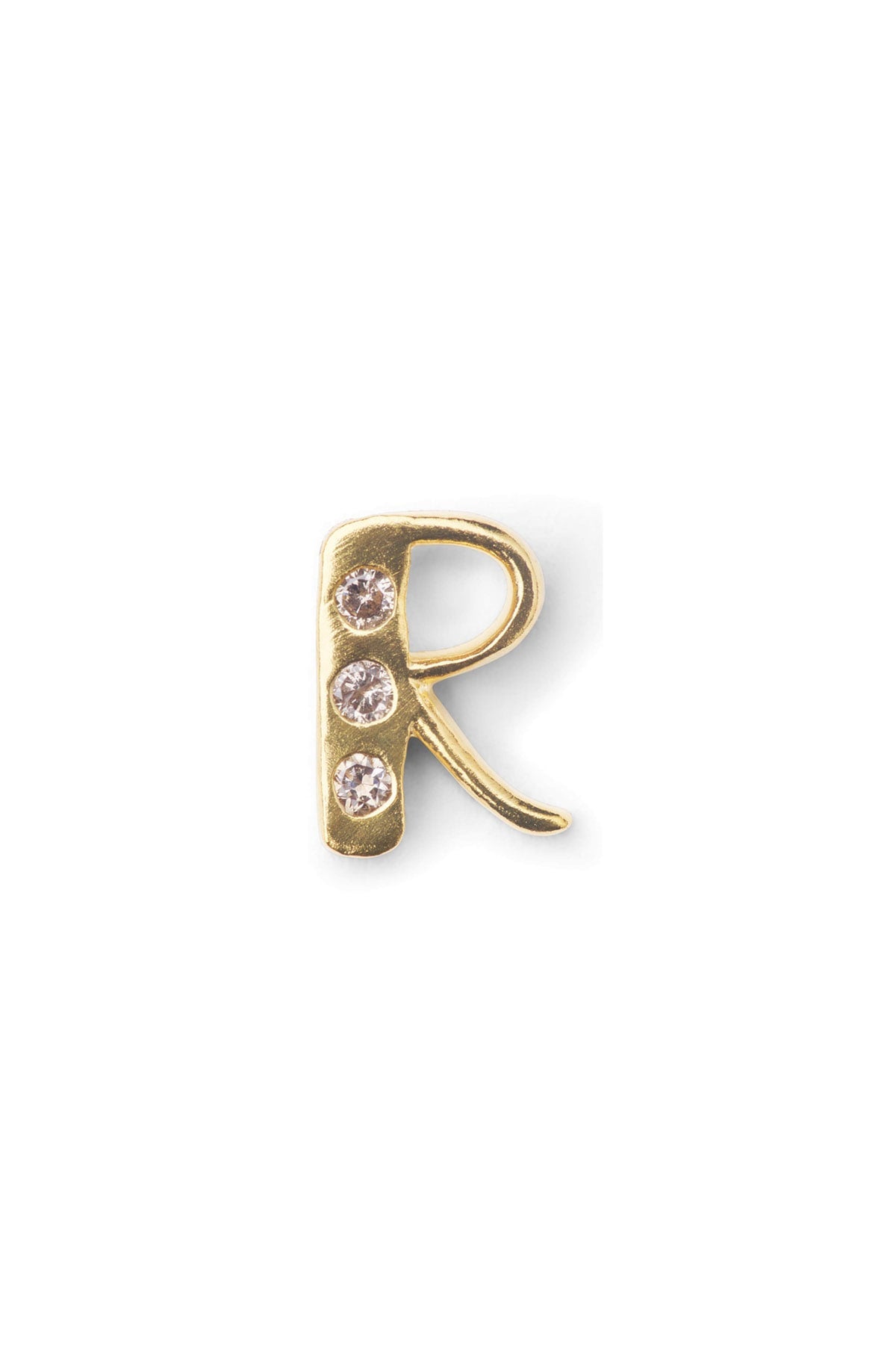 Diamond letter ear stud - Rabens Momento I Gold w/ Champagne diamond