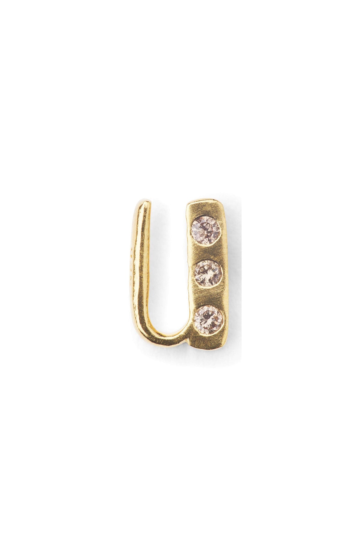 Diamond letter ear stud - Rabens Momento I Gold w/ Champagne diamond
