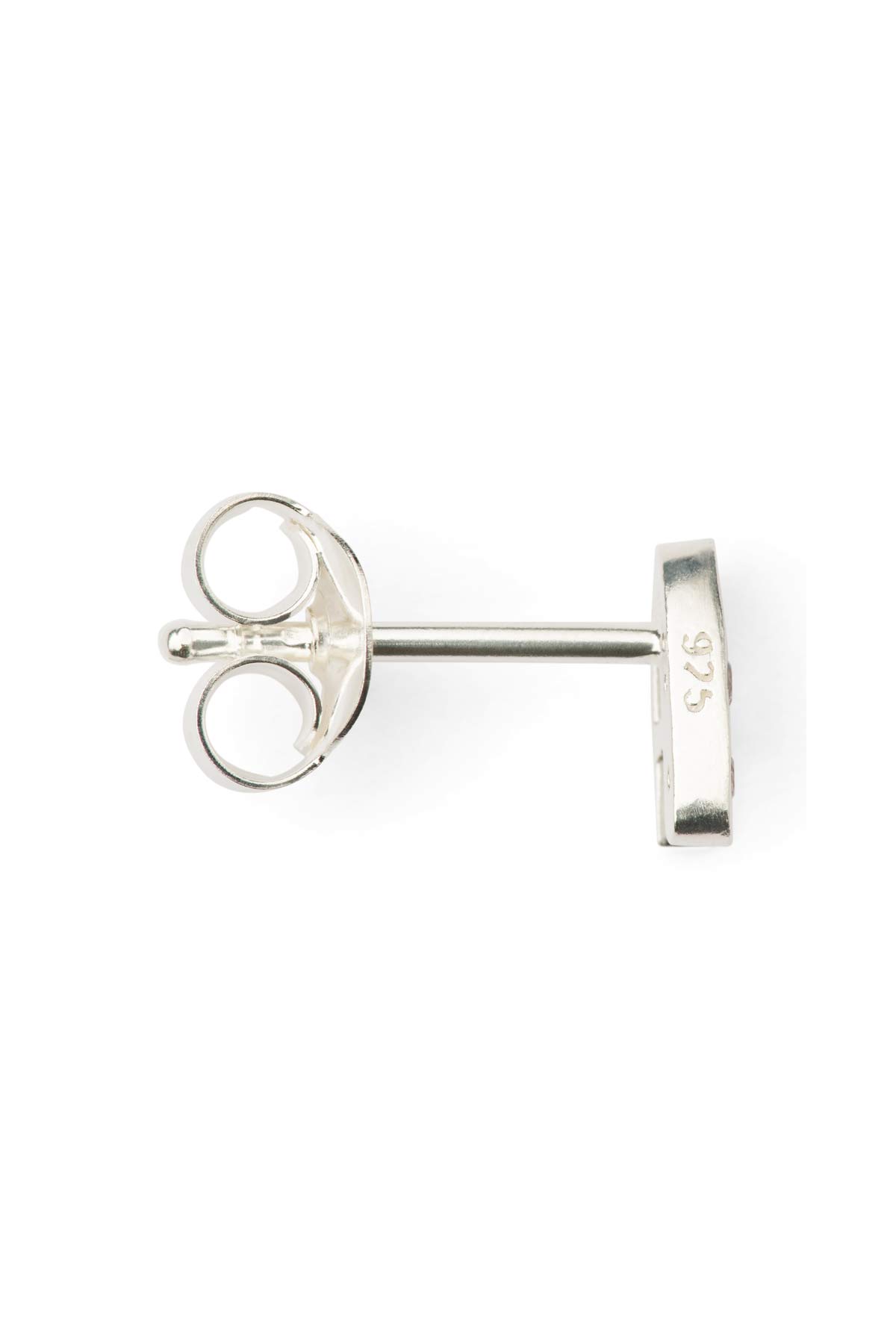 Diamond letter ear stud - Rabens Momento I Silver w/ Champaign diamond