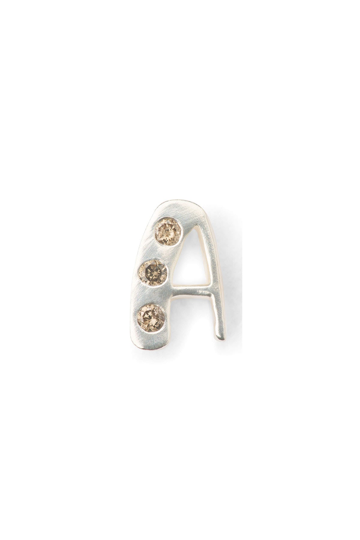 Diamond letter ear stud - Rabens Momento I Silver w/ Champagne diamond
