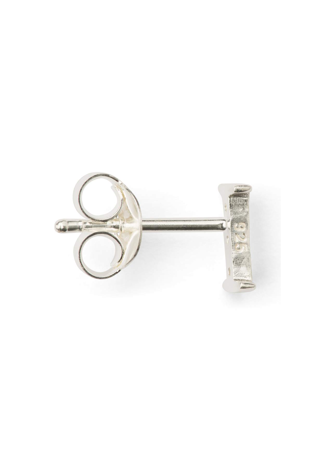 Diamond letter ear stud - Rabens Momento I Silver w/ Champaign diamond