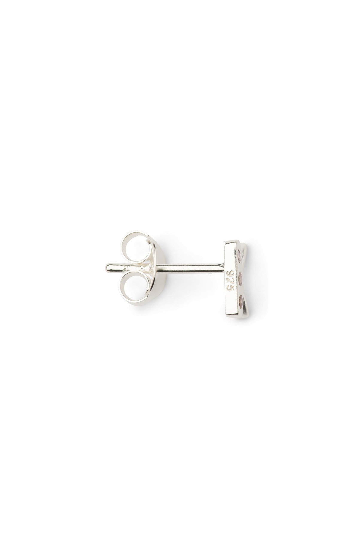 Diamond letter ear stud - Rabens Momento I Silver w/ Champagne diamond
