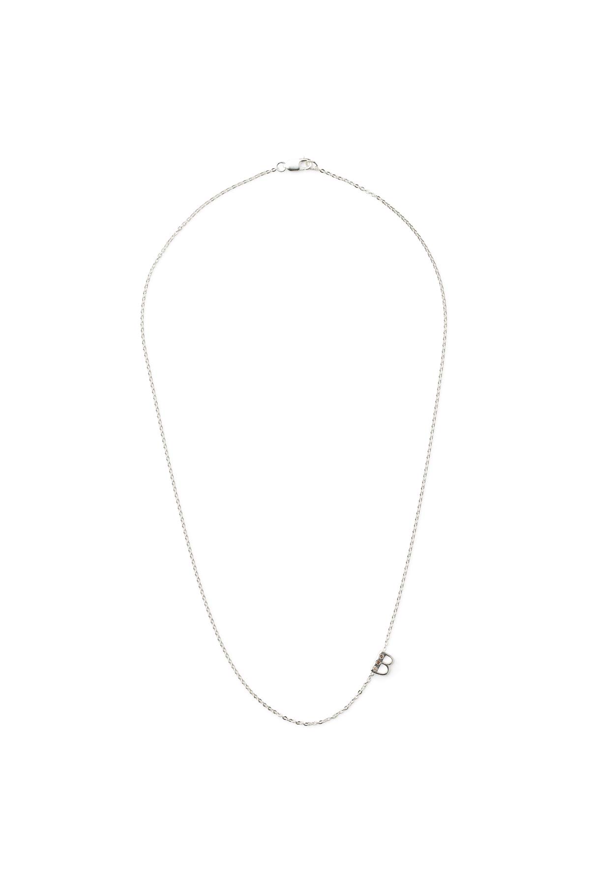 Diamond letter necklace - Rabens Momento I Silver w/ Champagne diamond