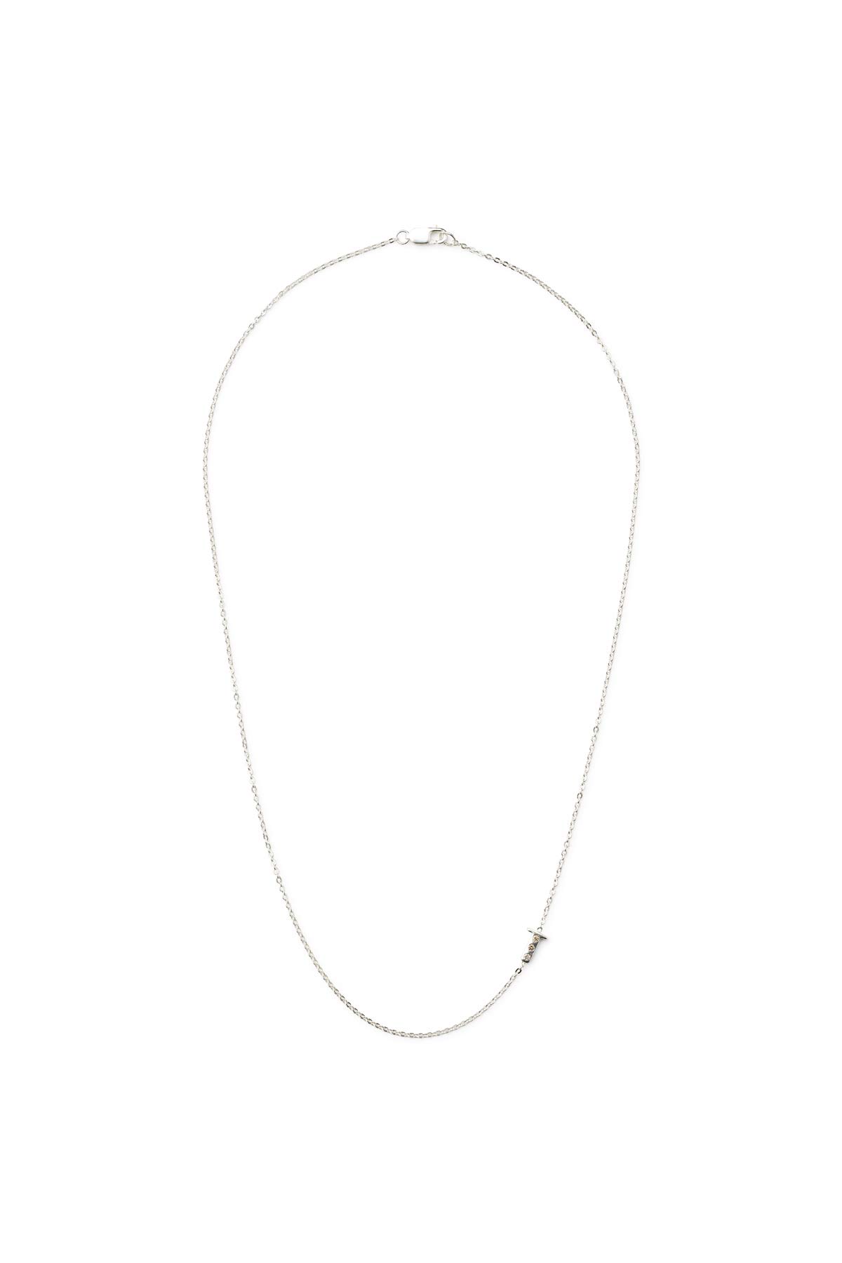Diamond letter necklace - Rabens Momento I Silver w/ Champagne diamond