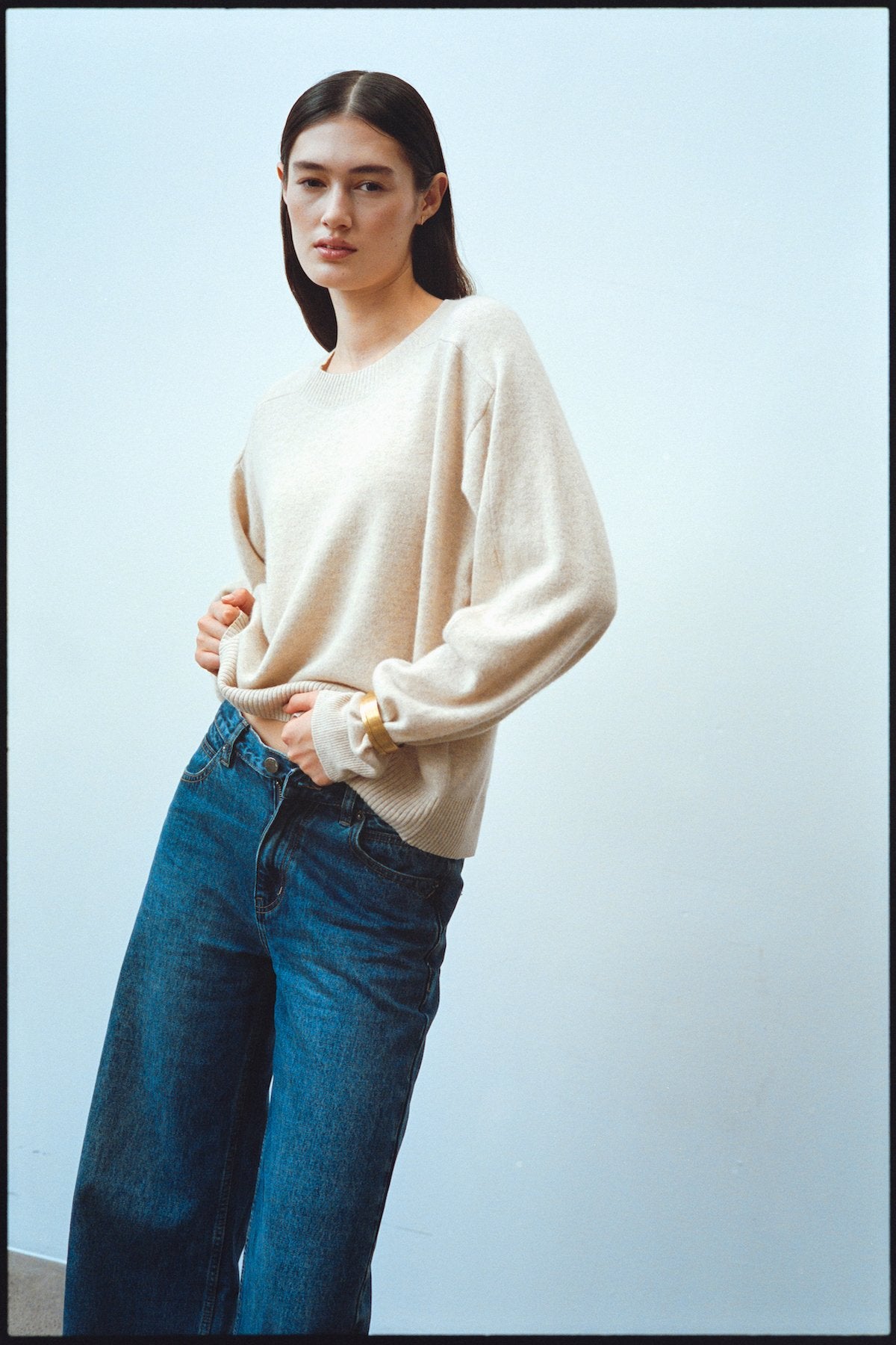 Dalani - Woolcash boxy sweater I Oatmeal melange