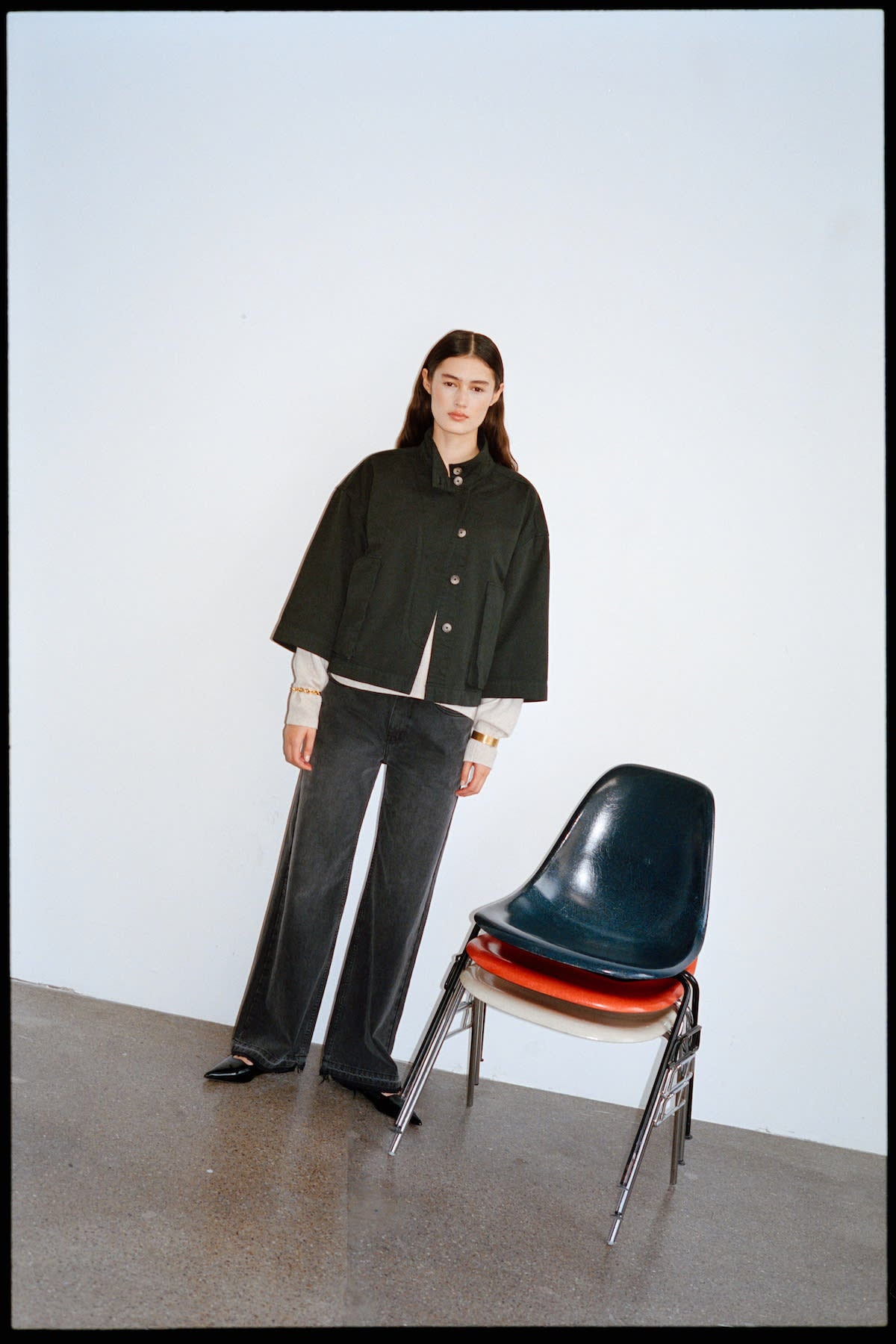 Fellini - Denim black straight pants I Washed black denim