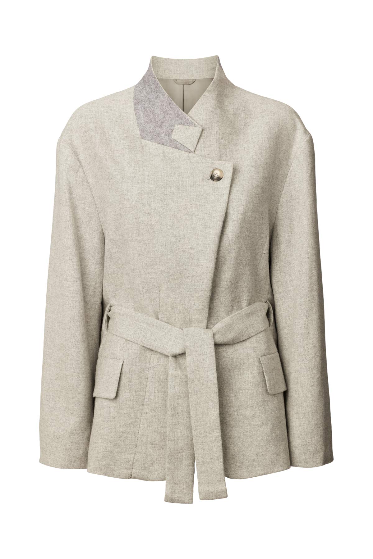 Ethena - Drapy tailoring jacket I Grey melange