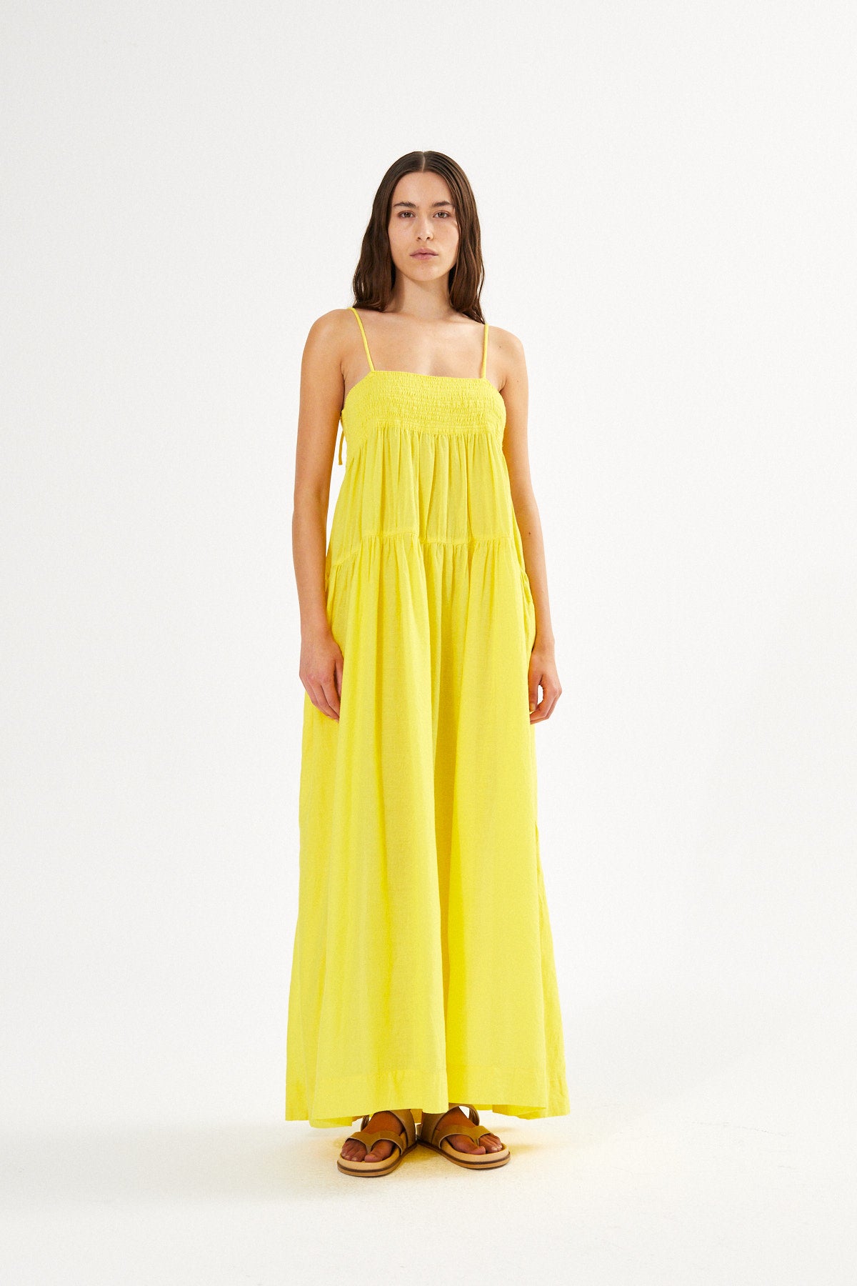 Dodo - Cotton smock tier dress I Sunshine yellow