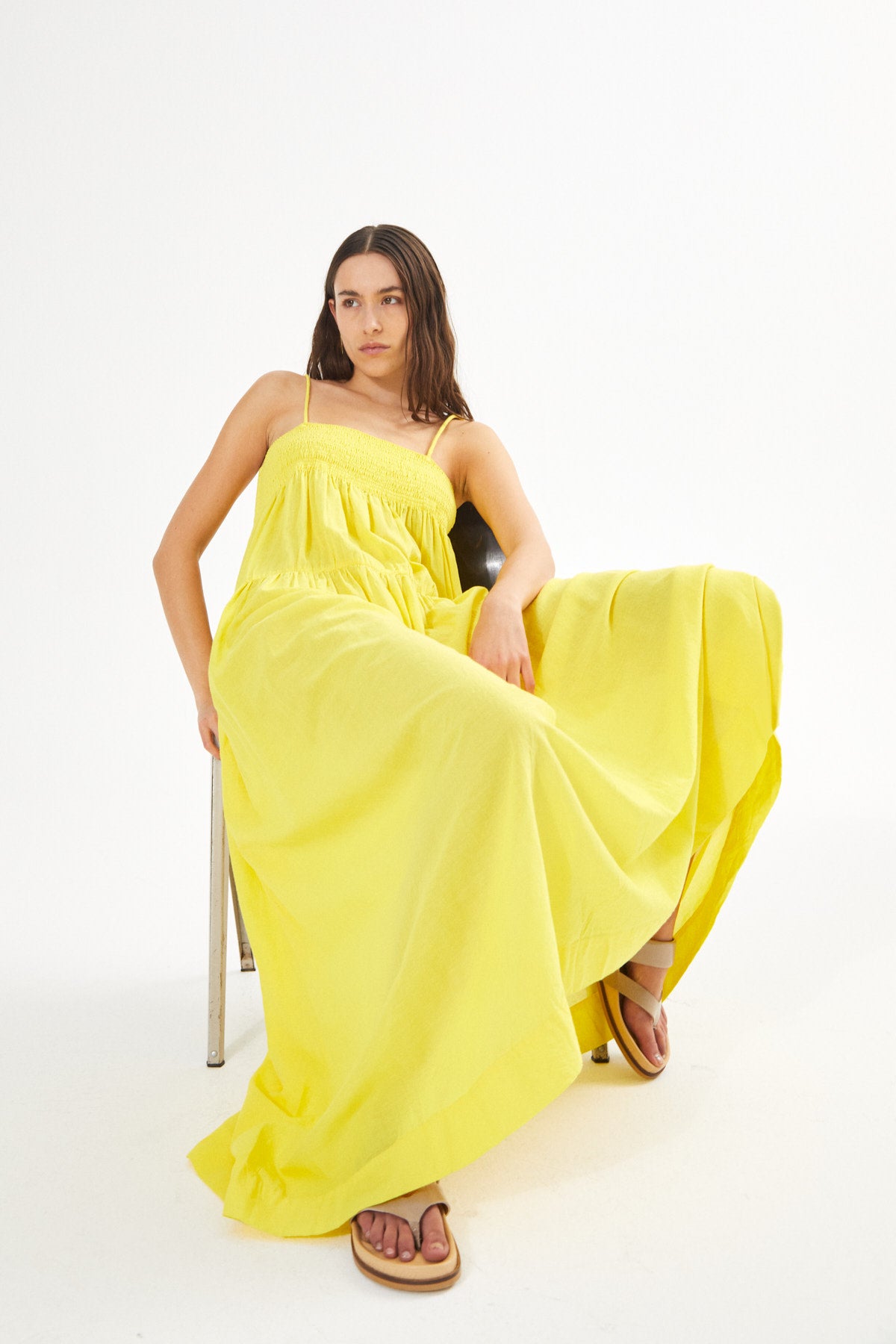 Dodo - Cotton smock tier dress I Sunshine yellow