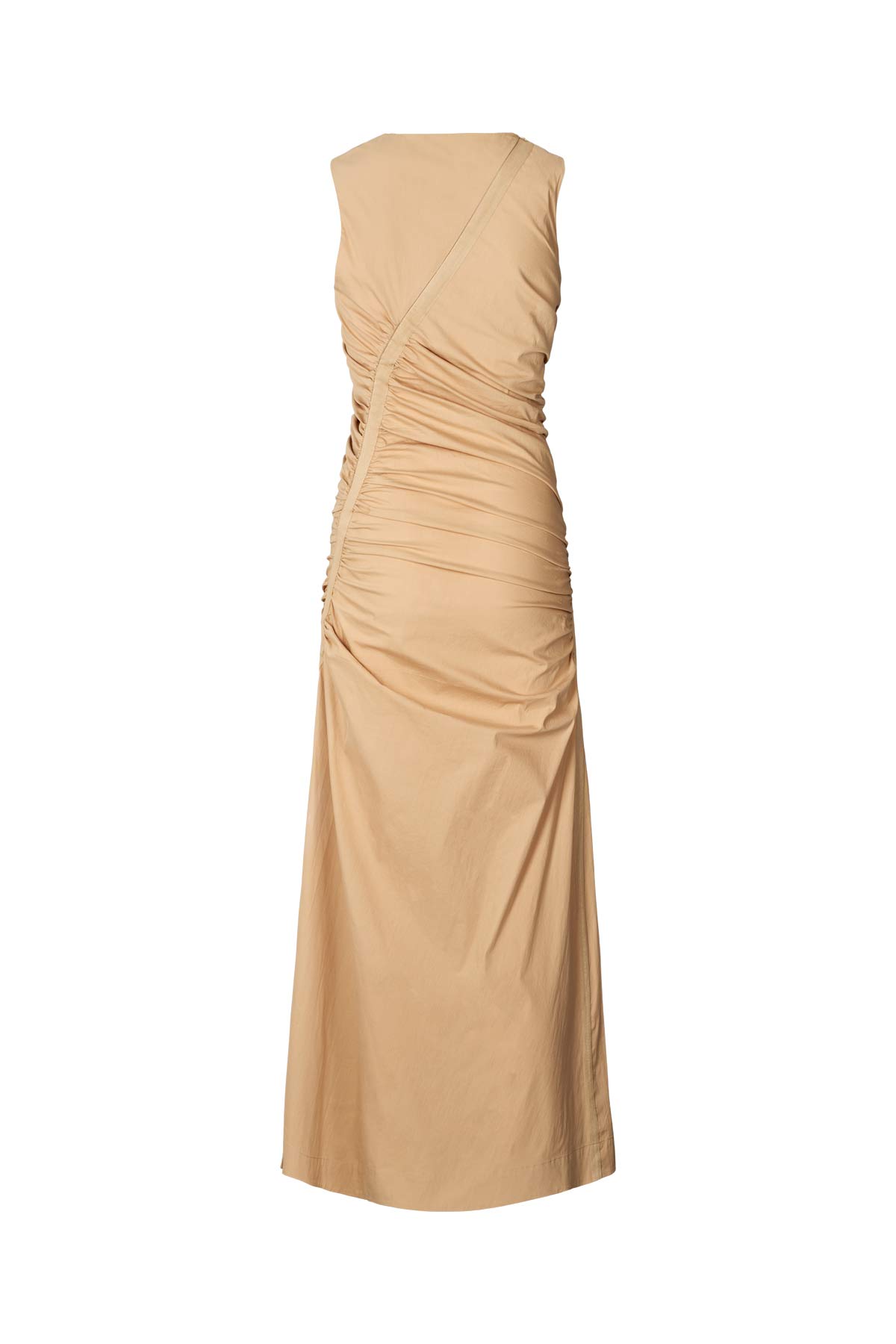 Bibber - Papery fitted long dress I Toffee