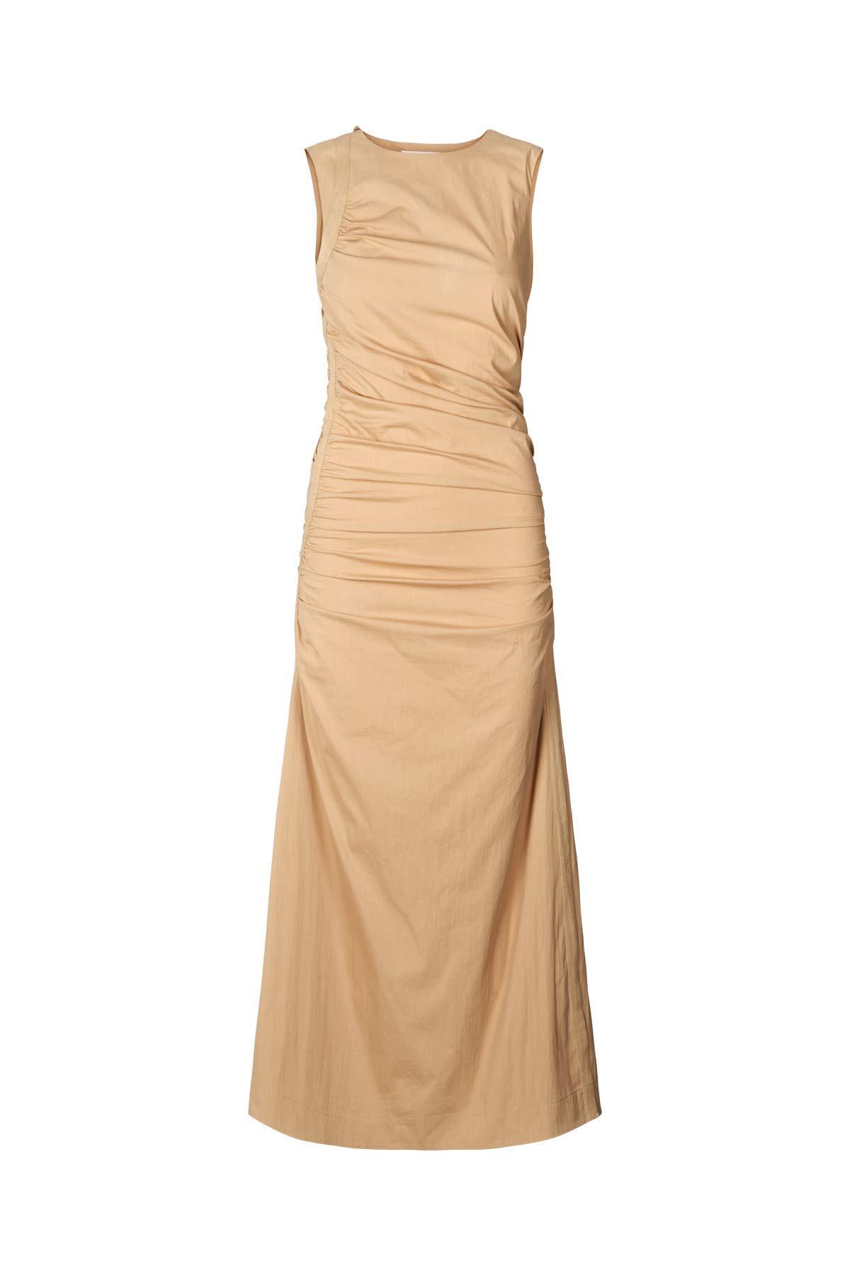 Bibber - Papery fitted long dress I Toffee