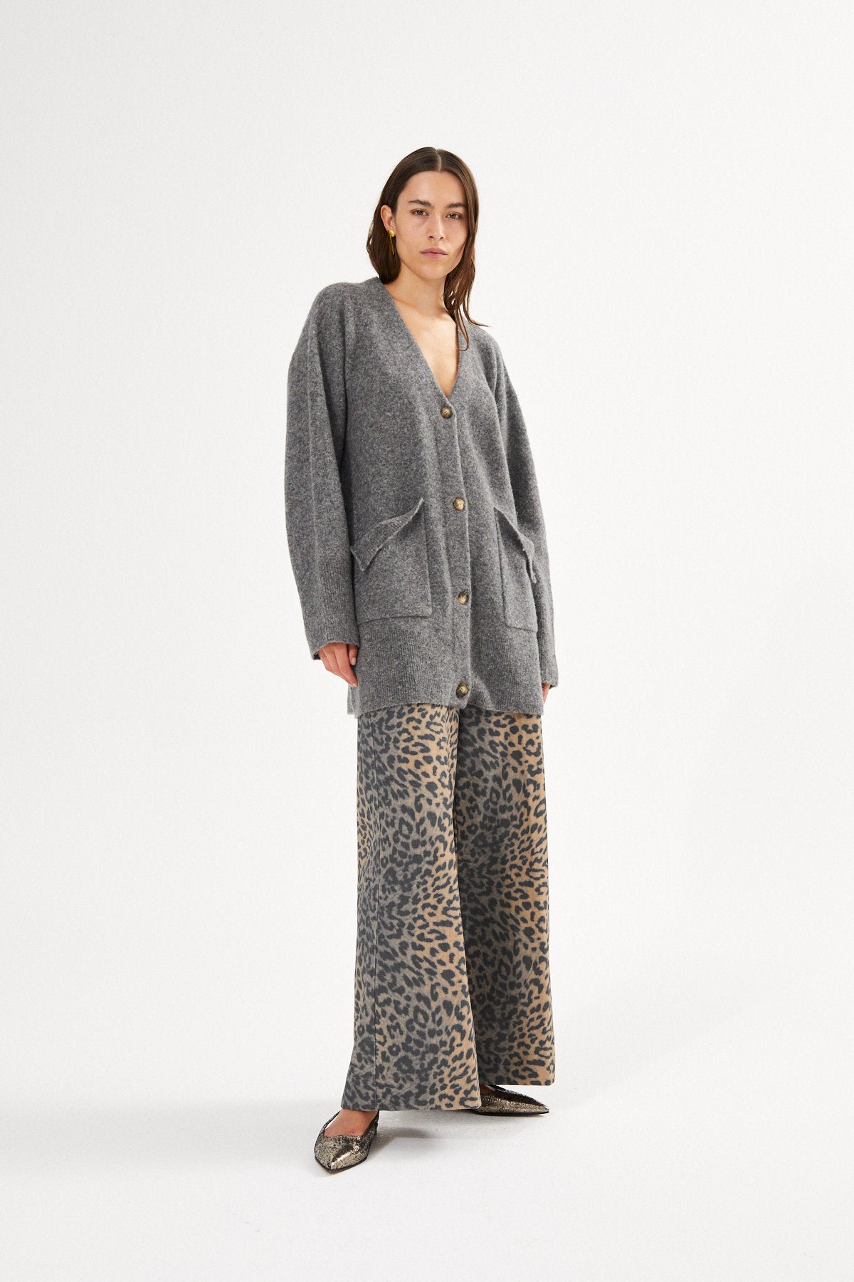 Inja - Leopard print wide leg pants I Leopard