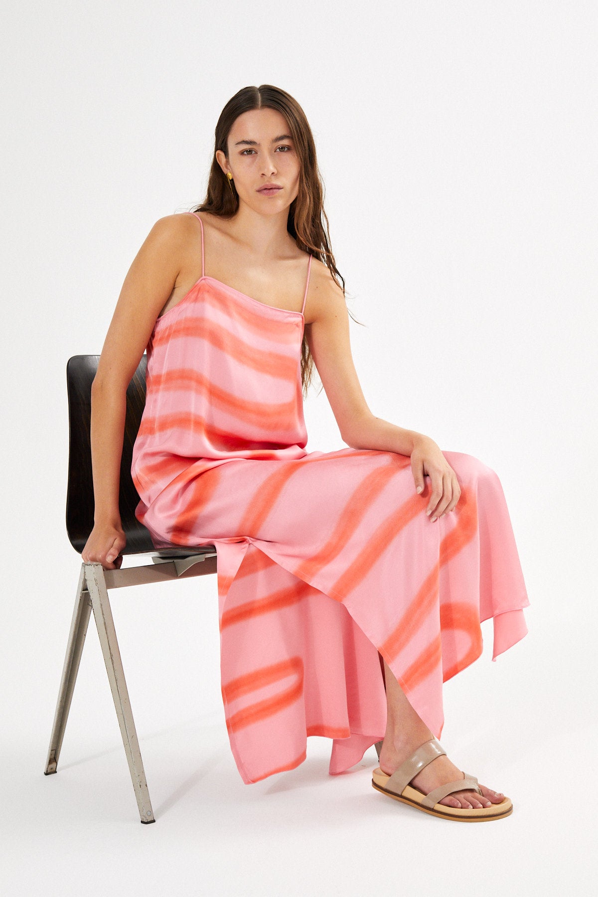 Laurette - Fluid camisole dress I Flamingo combo