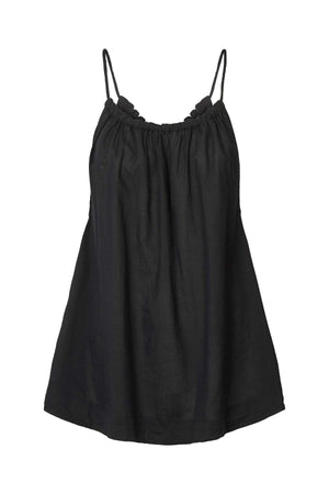 Hoda - Cotton halter top I Black