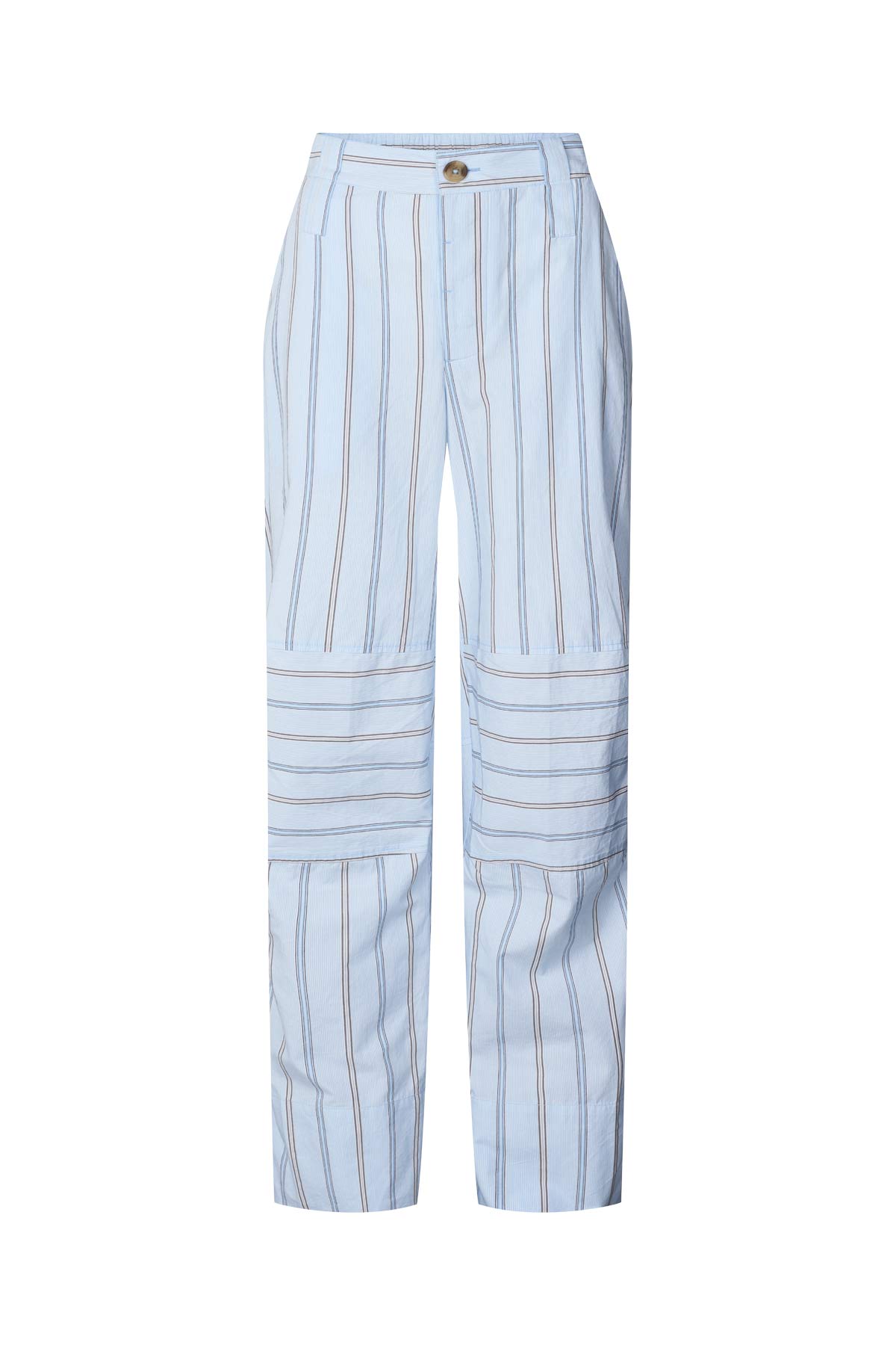 Fresia - Reverse stripe military pants I Blue pyjama stripe