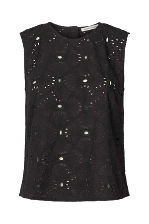 Piper - Supersize anglaise tank top I Caviar Black