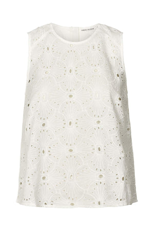 Piper - Supersize anglaise tank top I White swan