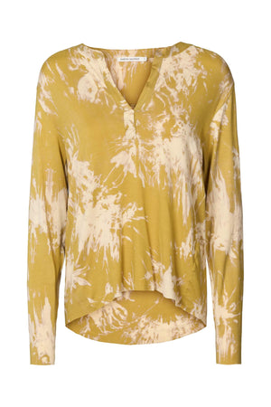 Matie - Misty placket long sleeve top I Golden mustard combo