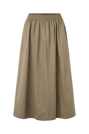 Guri - Poplin heavy full skirt I Dry bark