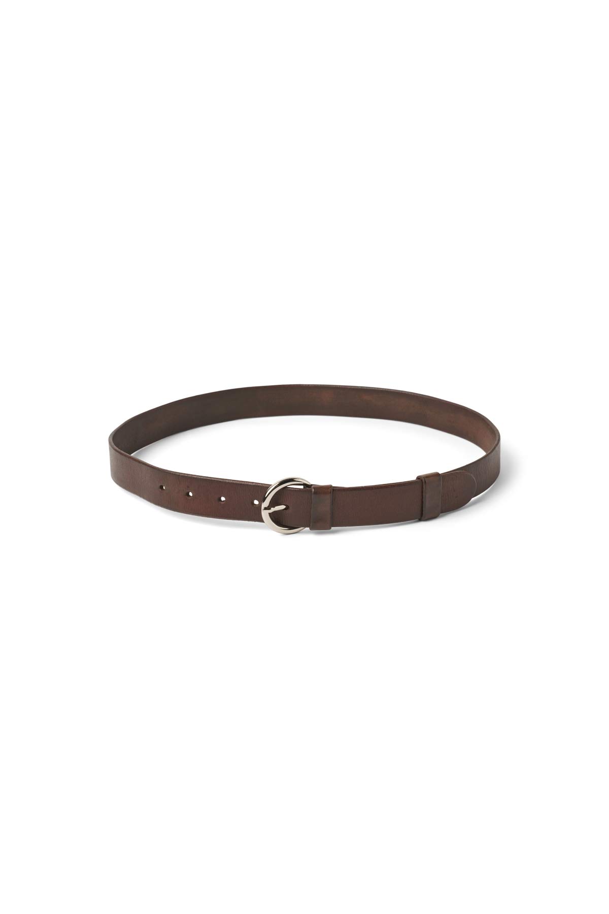 Gerly - Leather slim belt I Dark brown