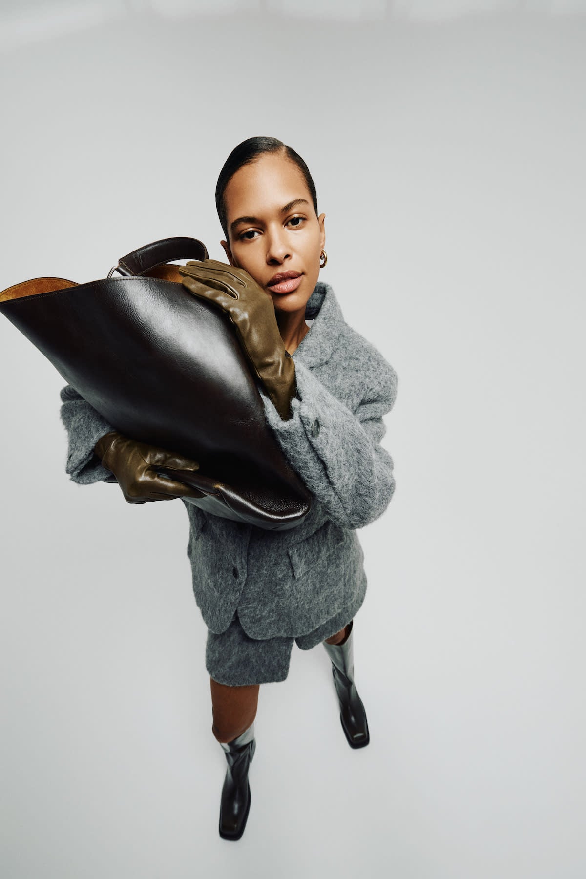 Olympia - Fuzzy skirt I Grey melange