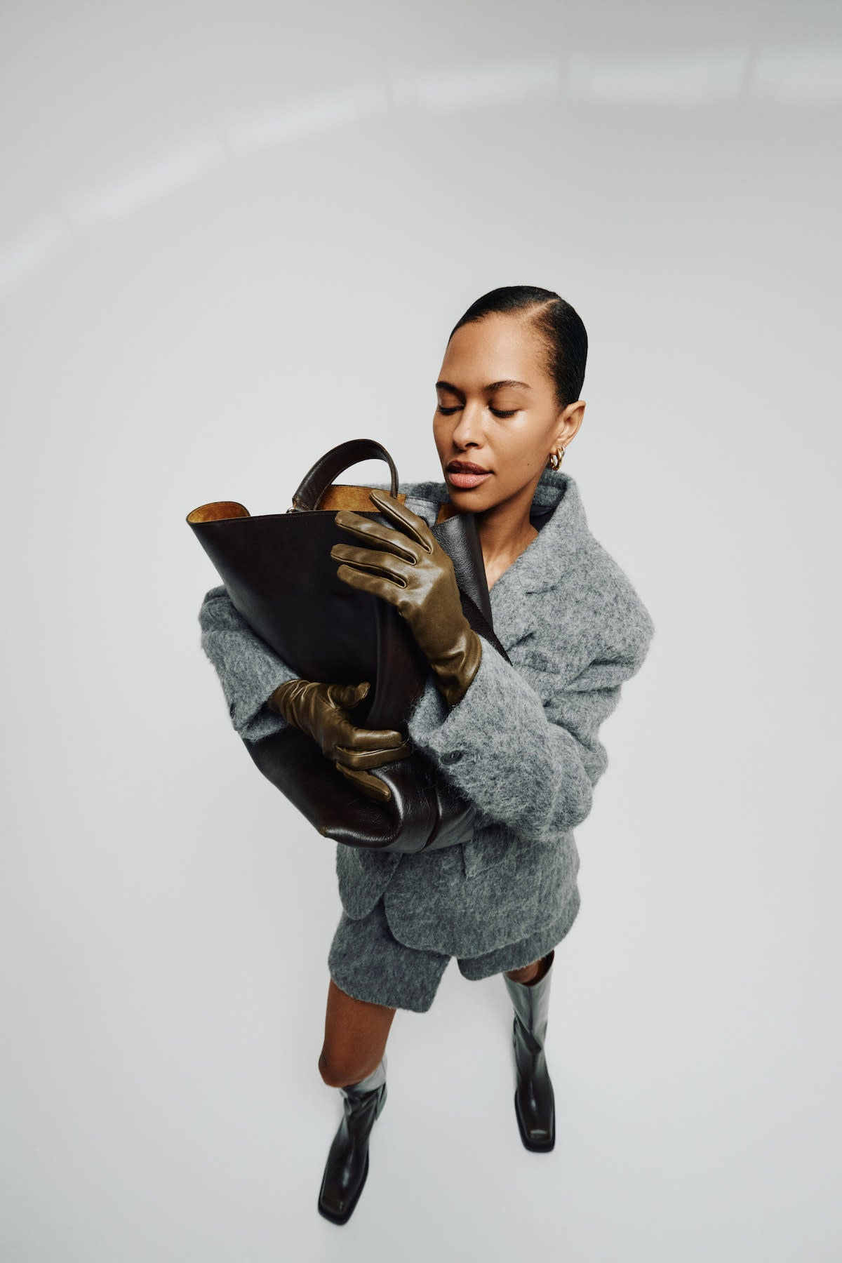 Olympia - Fuzzy skirt I Grey melange