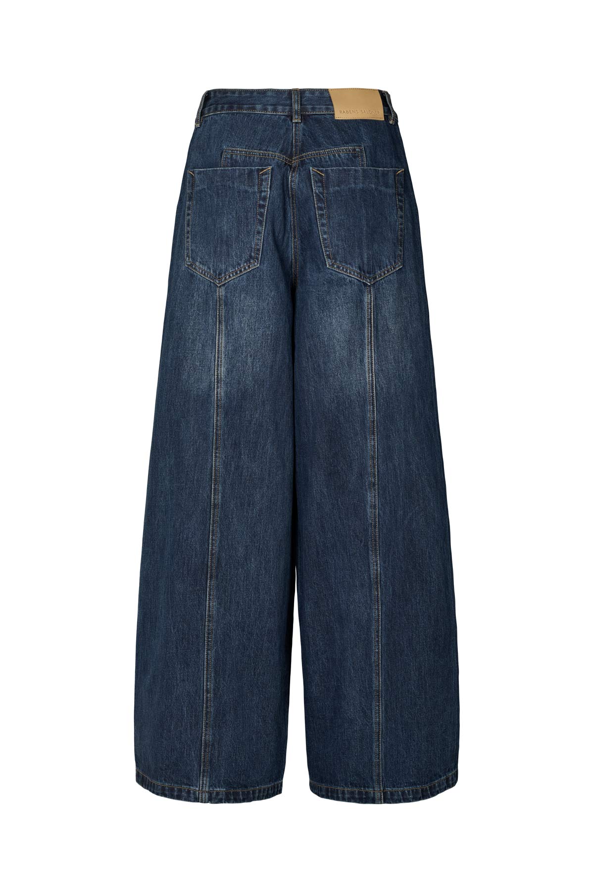 Lane - Patchwork denim wide leg pants I Dark washed indigo