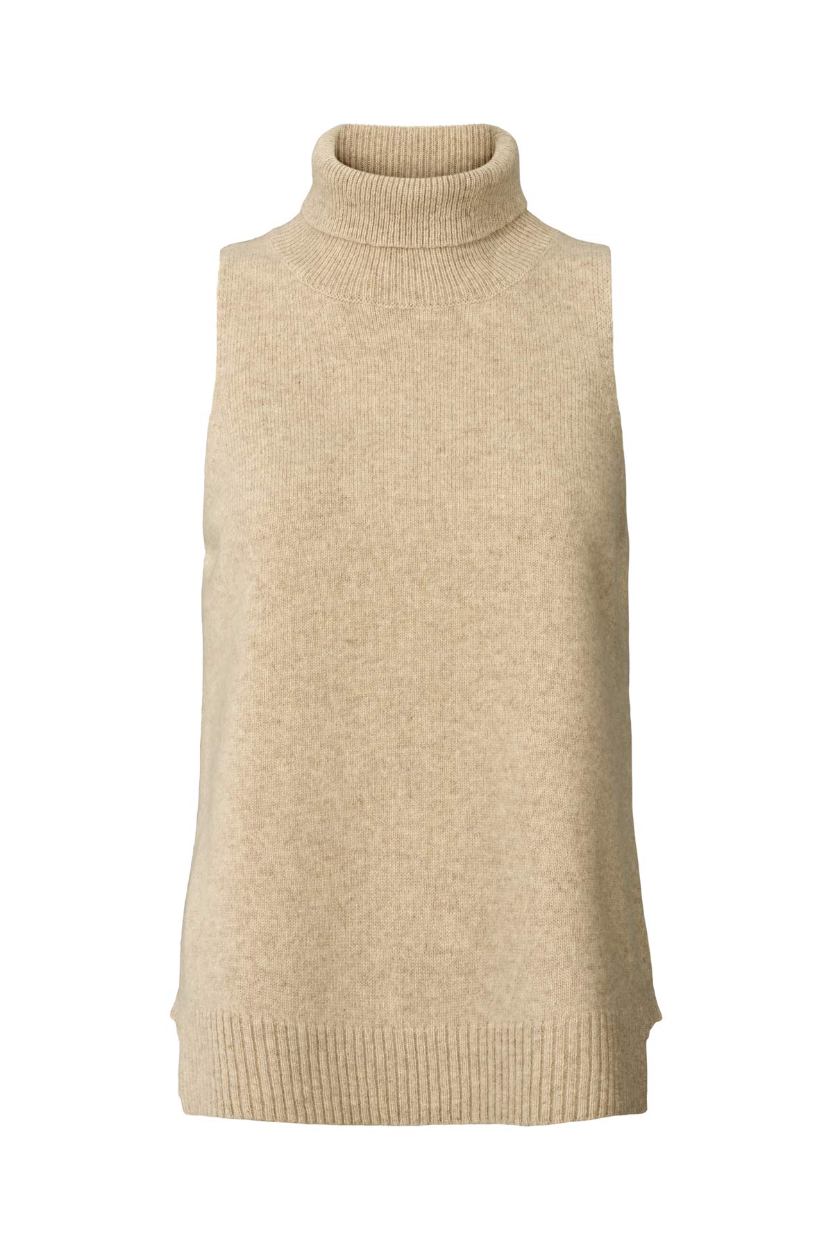 Diara - Pure wool funnel halter top I Oatmeal
