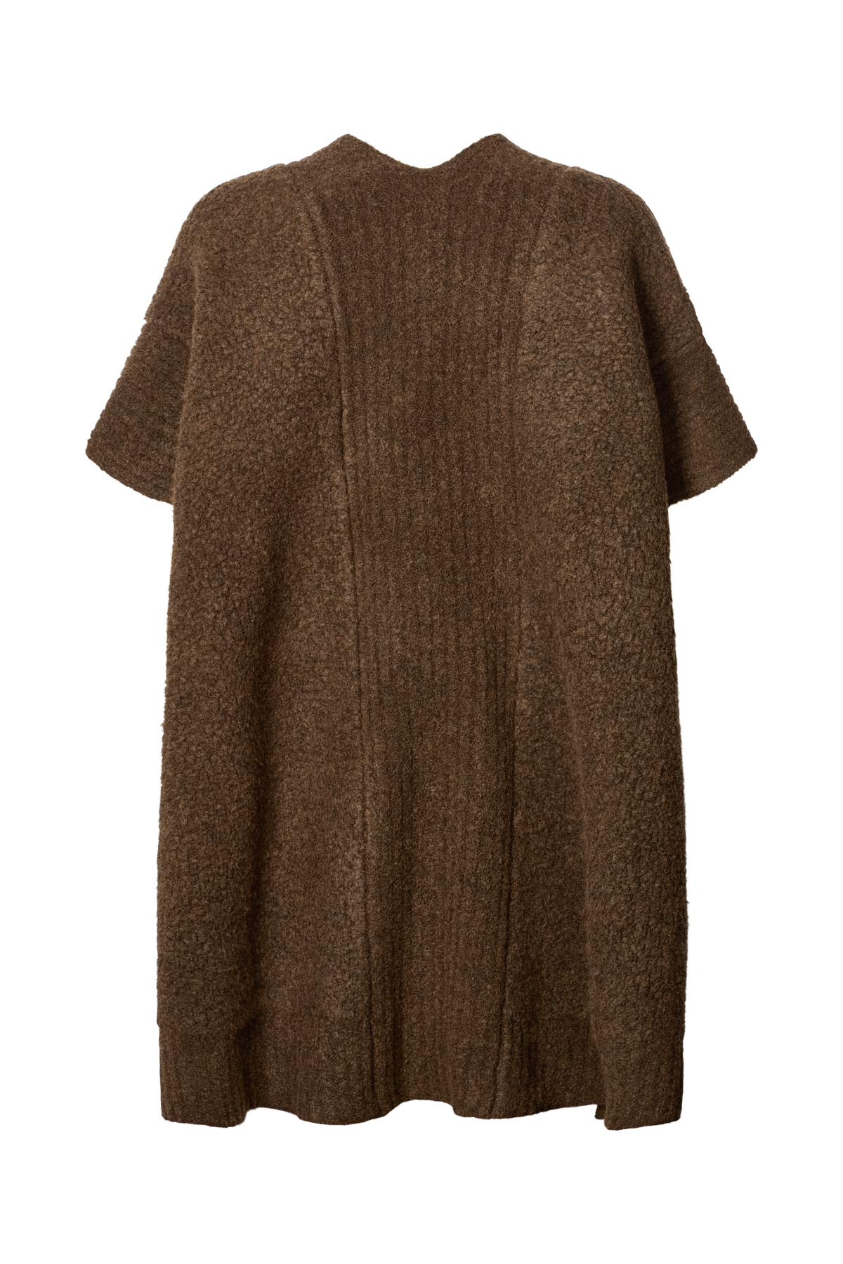 Dorris - Sheep knit cape I Dark brown