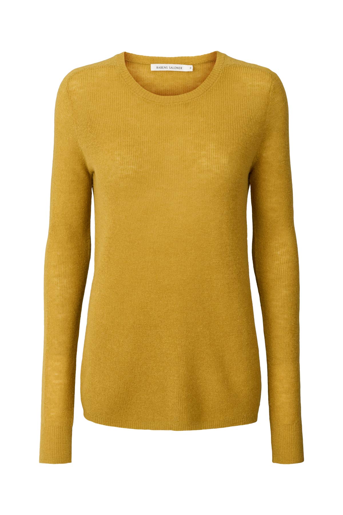 Shauna - Waffled knit long sleeve top I Mustard