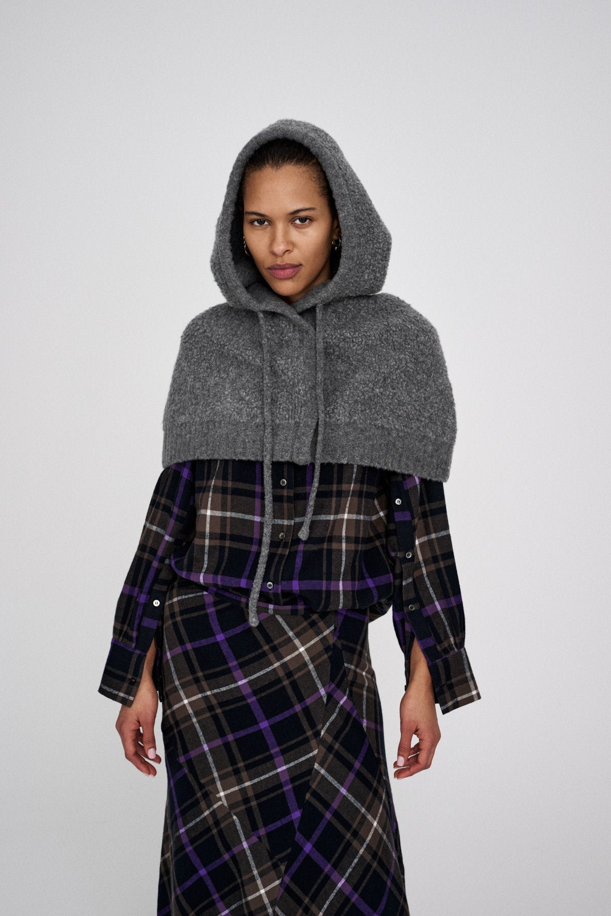 Sinika - Sheep knit hood I Grey melange