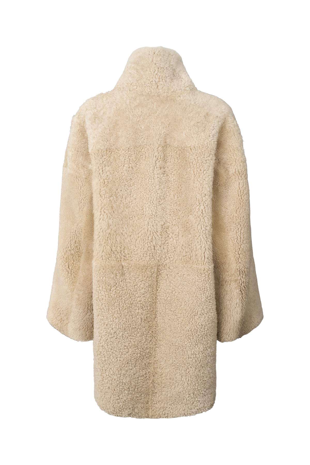 Ejsa - Shearling coat I Dark brown natural combo