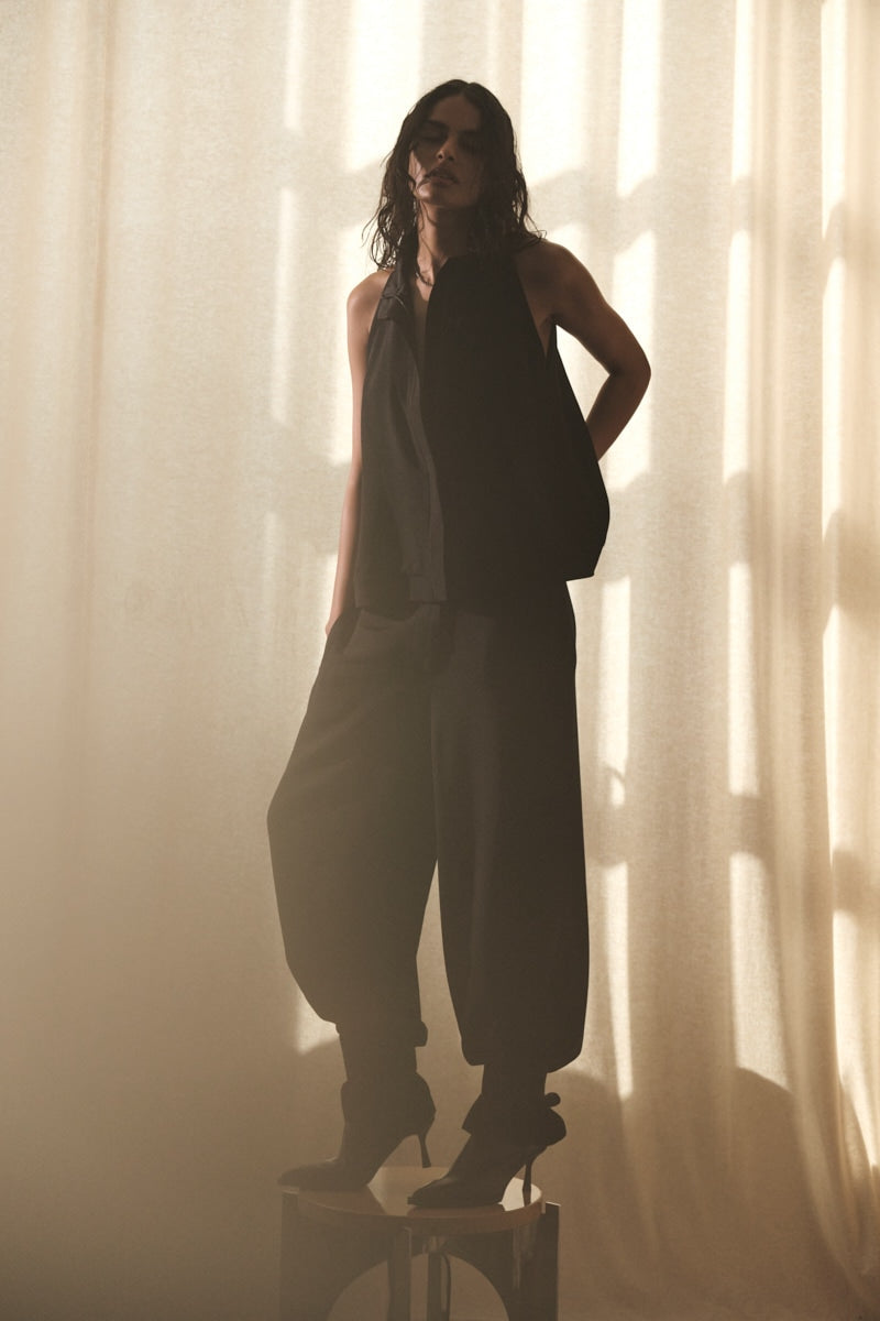 Grossgrain cuff detail pants - Dalvina I Black