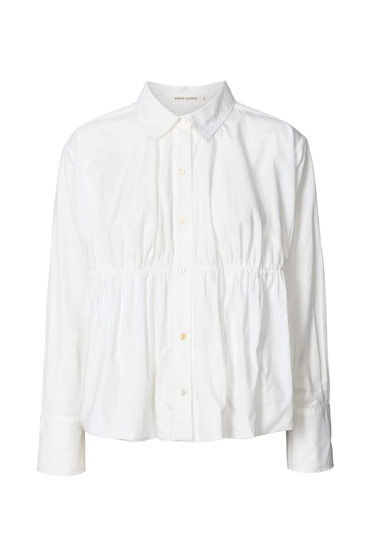 Poplin puffed hem shirt - Sophie I White