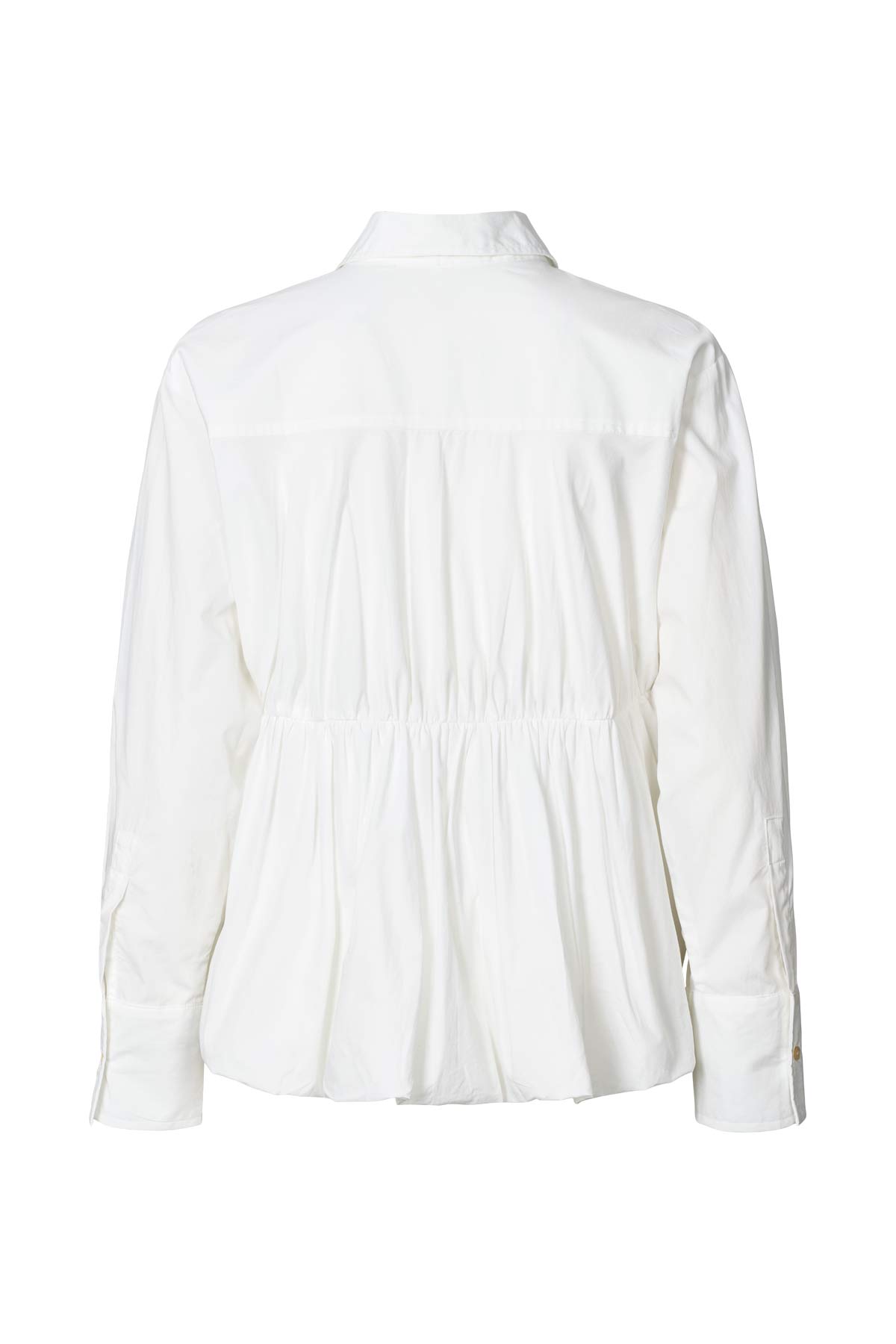 Sophie - Poplin puffed hem shirt I White