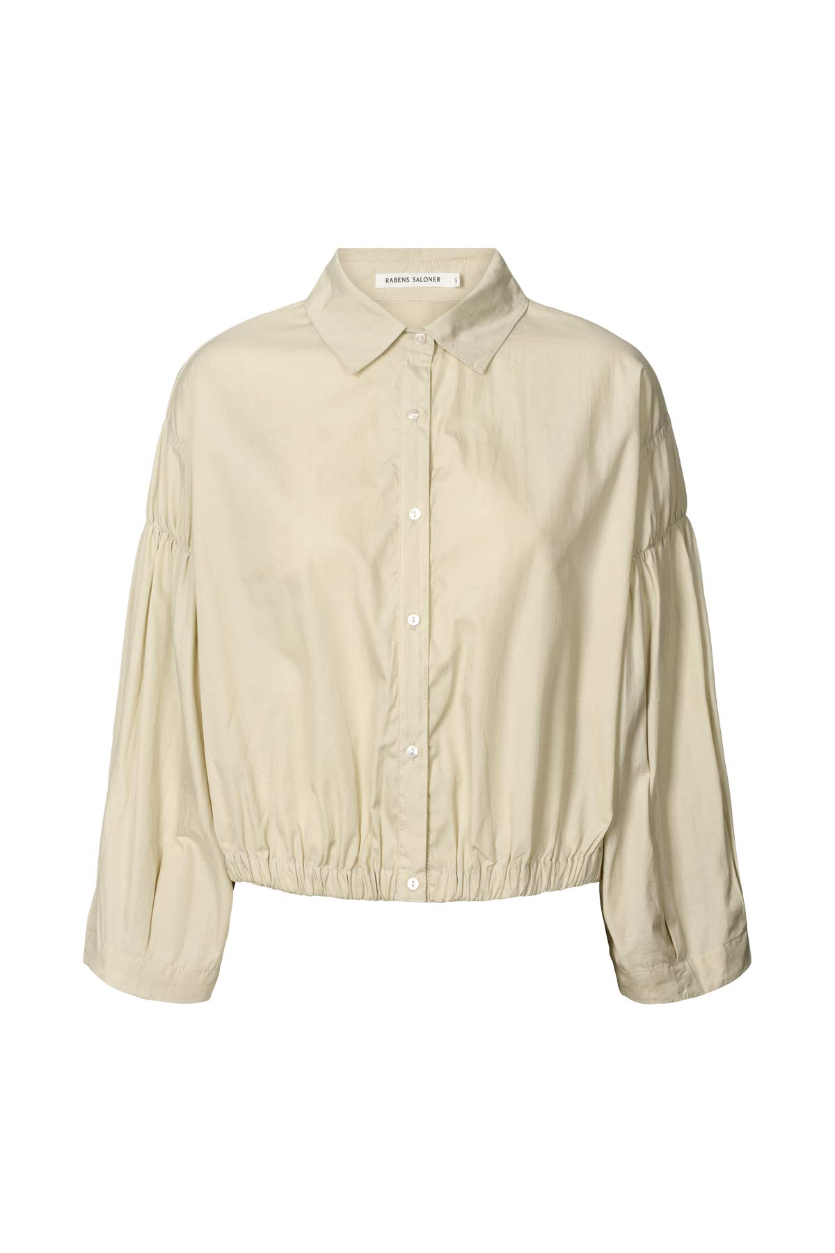 Poplin shirt box pleat sleeve - Veda I Pelican grey
