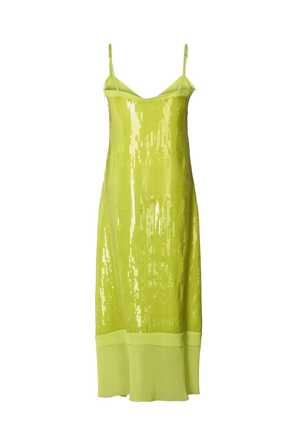 Gloria - Mini sequin strap dress I Chartreuse