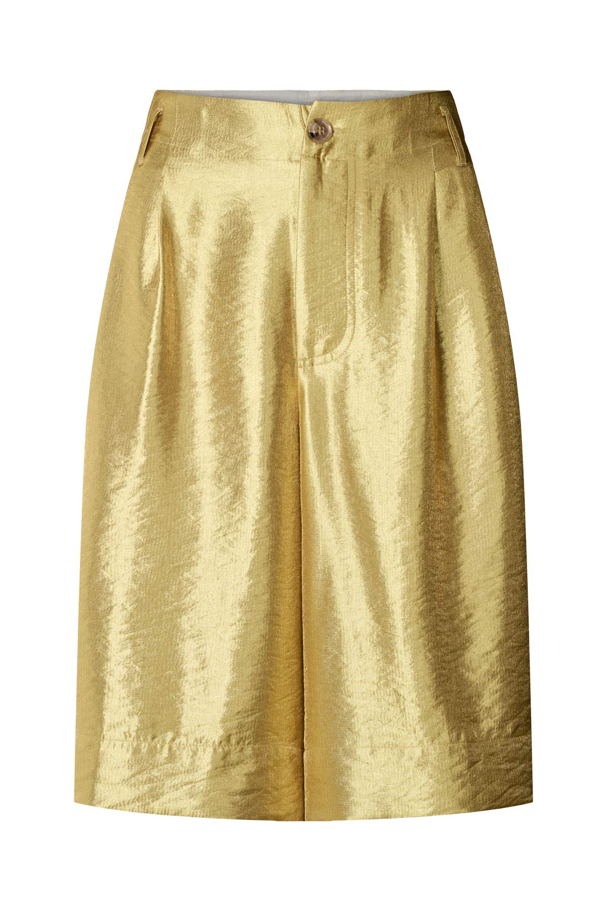 Feliza - Woven gold shorts I Gold