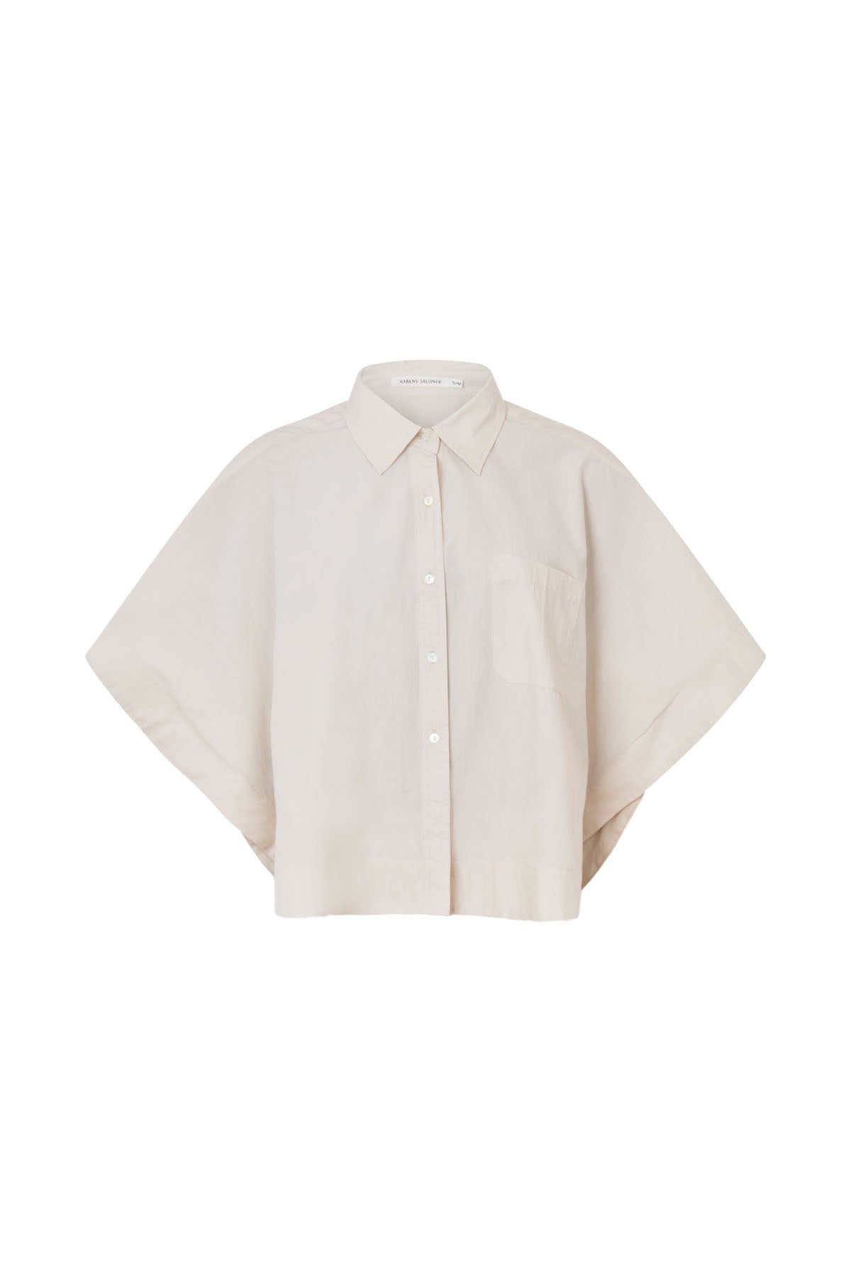Berte - Poplin curved hem shirt I Clay