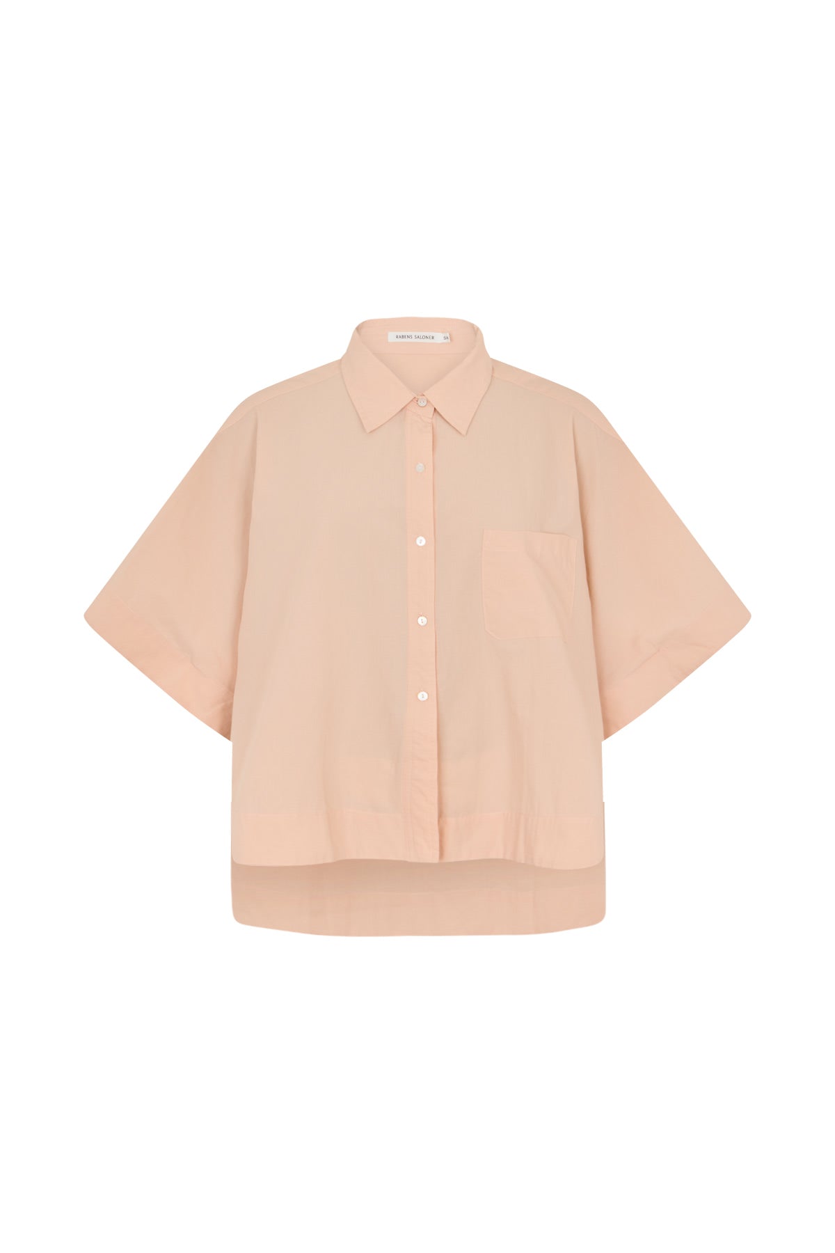 Berte - Poplin curved hem shirt I Soft rose