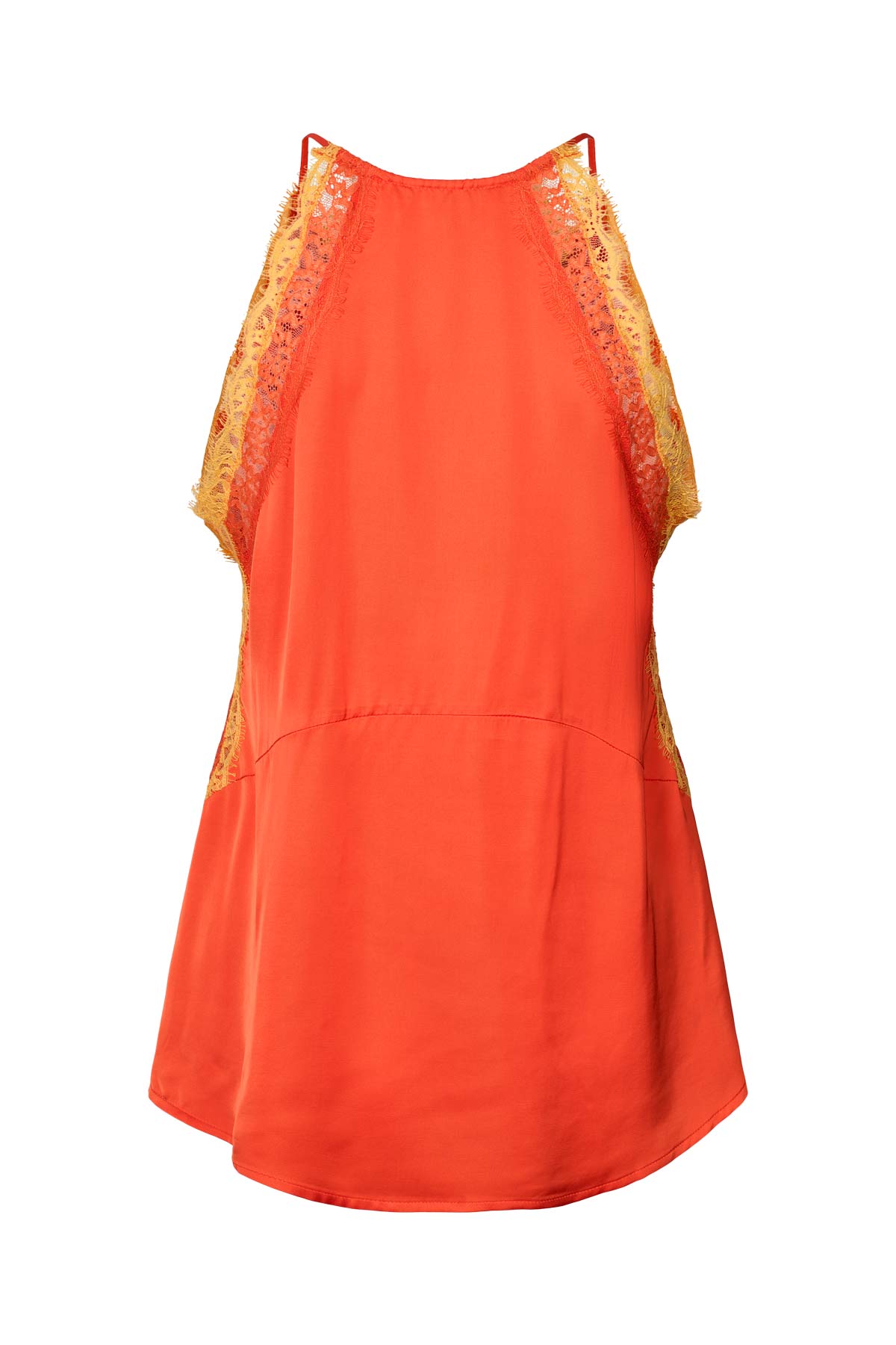 Soho - Contrast lace camisole top I Deep mandarin