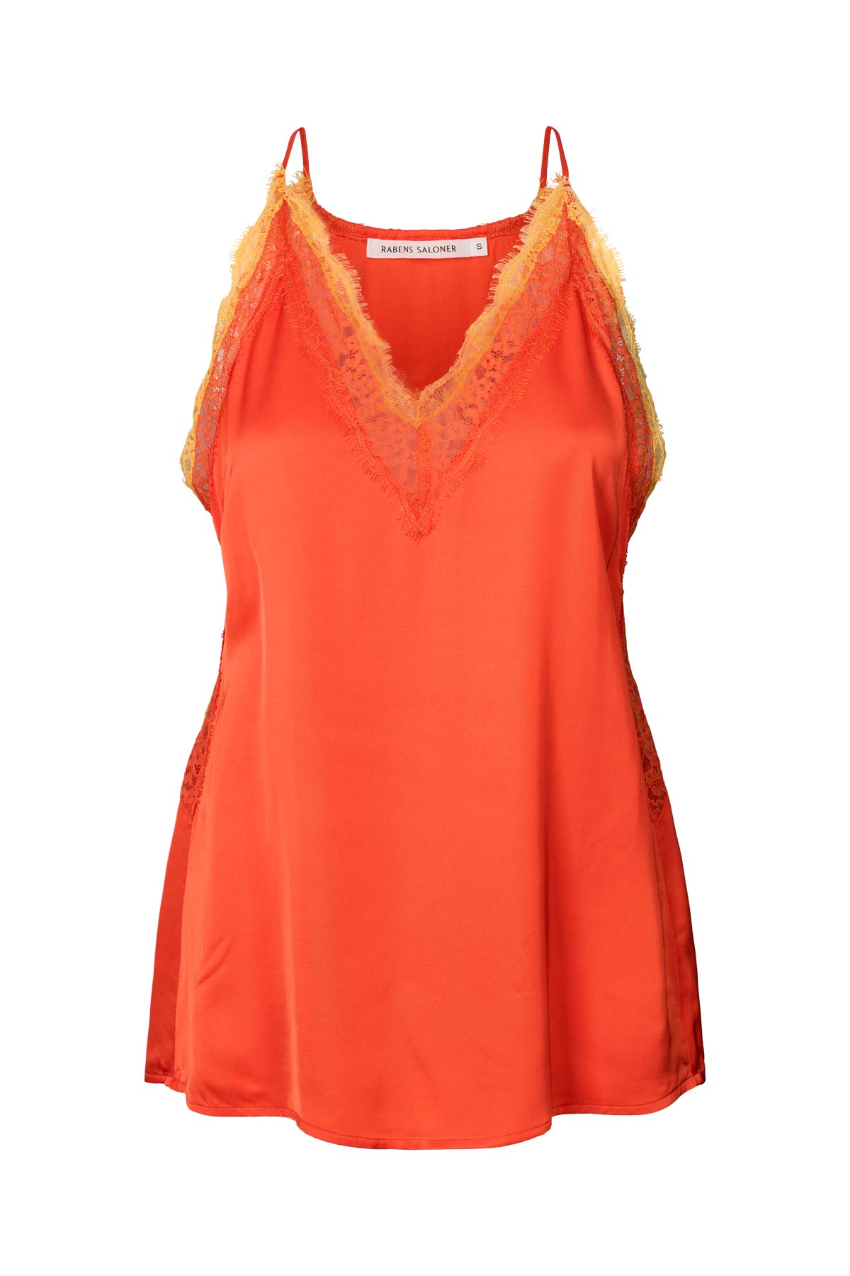 Soho - Contrast lace camisole top I Deep mandarin