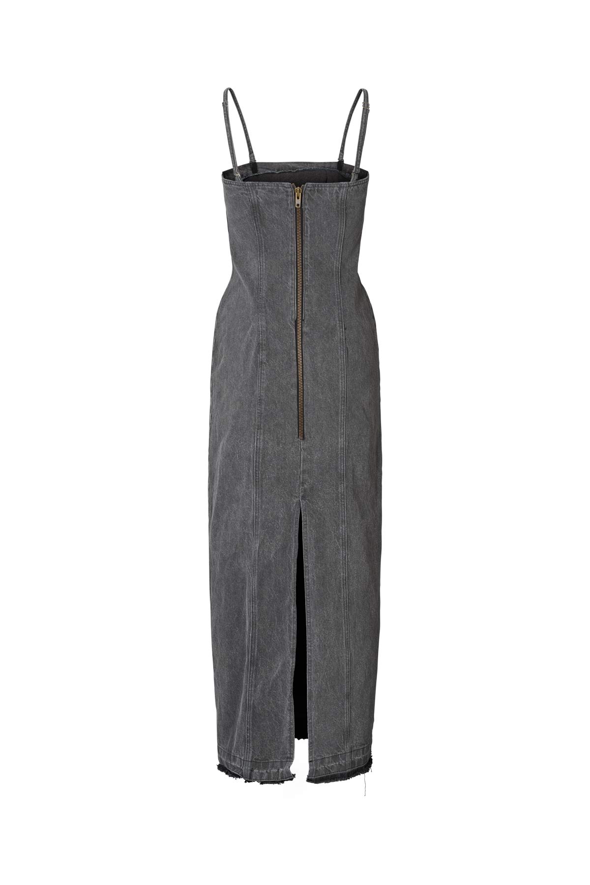 Anizette - Grey denim fitted dress I Washed grey
