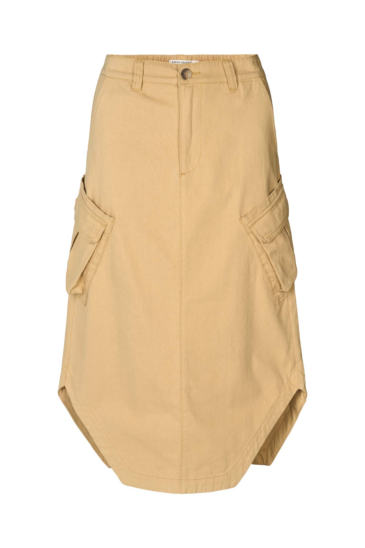 Ambra - Texture canvas cargo skirt I Sand