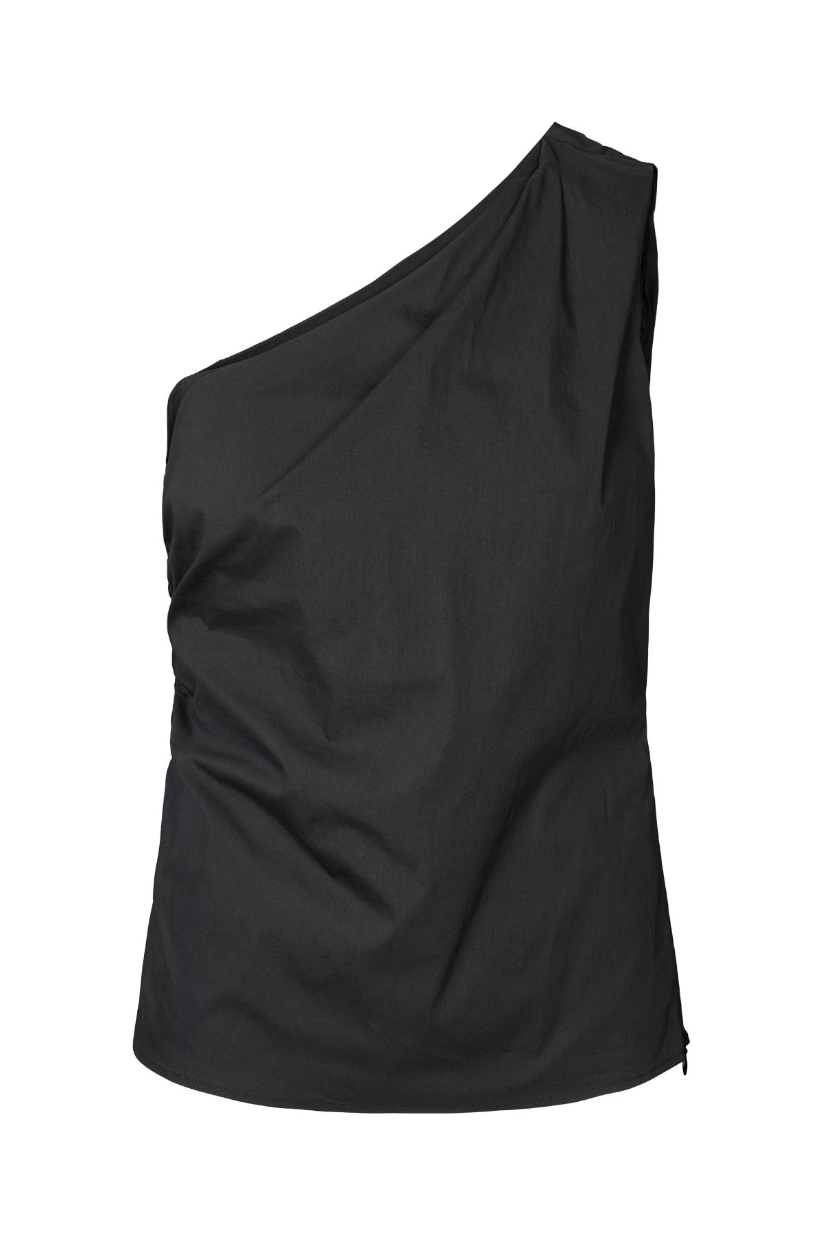 Mirha - Papery one shoulder top I Black