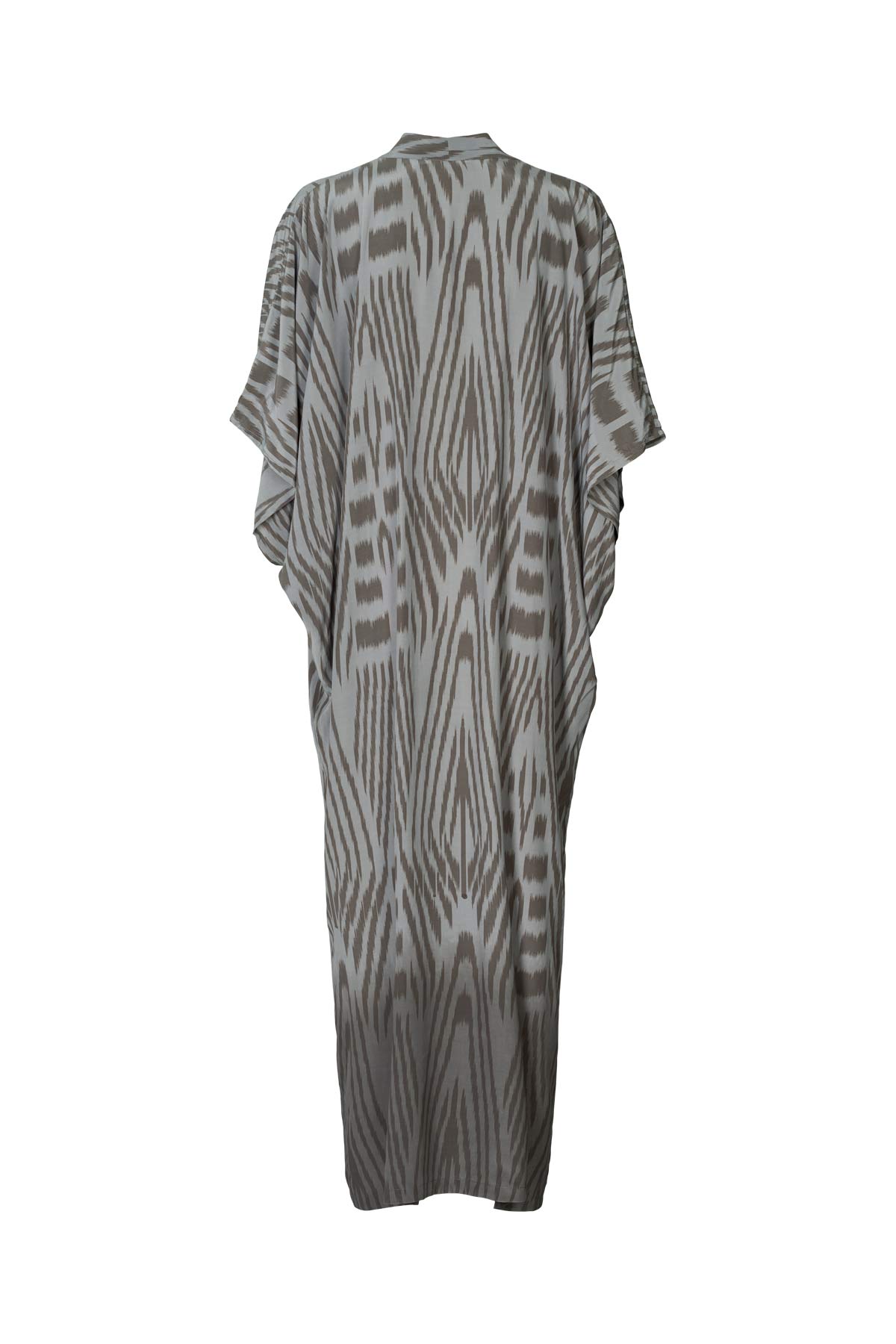 Alesandra - Ombre ikat kimono dress I Asphalt combo