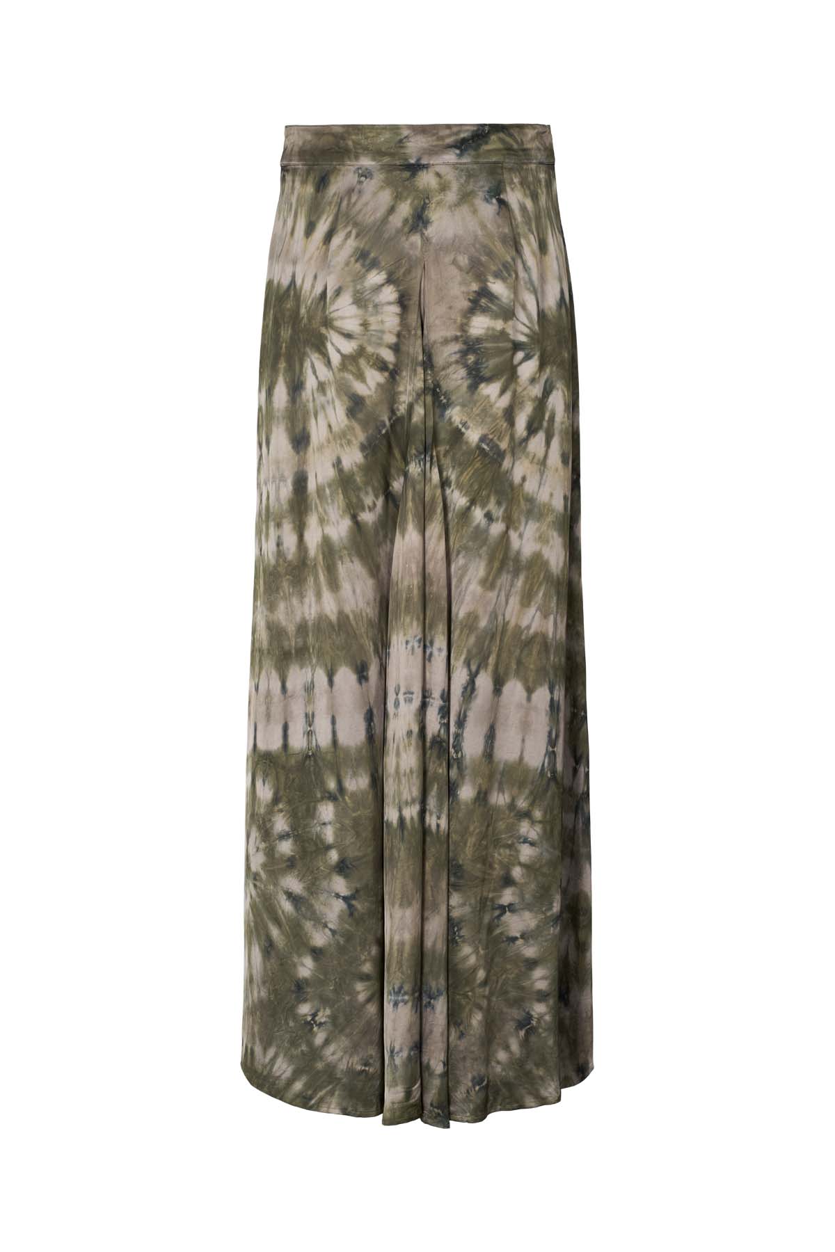 Briana - Lava pleat wide pants I Grey green combo