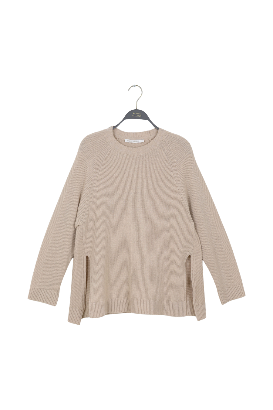 PreLoved Heart - Eco merino ribbed split I Light oatmeal - M
