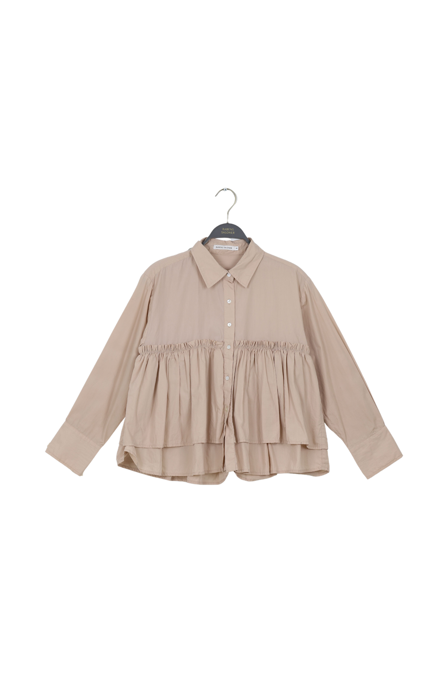 PreLoved Shaker - Poplin frill shirt I Powder - M